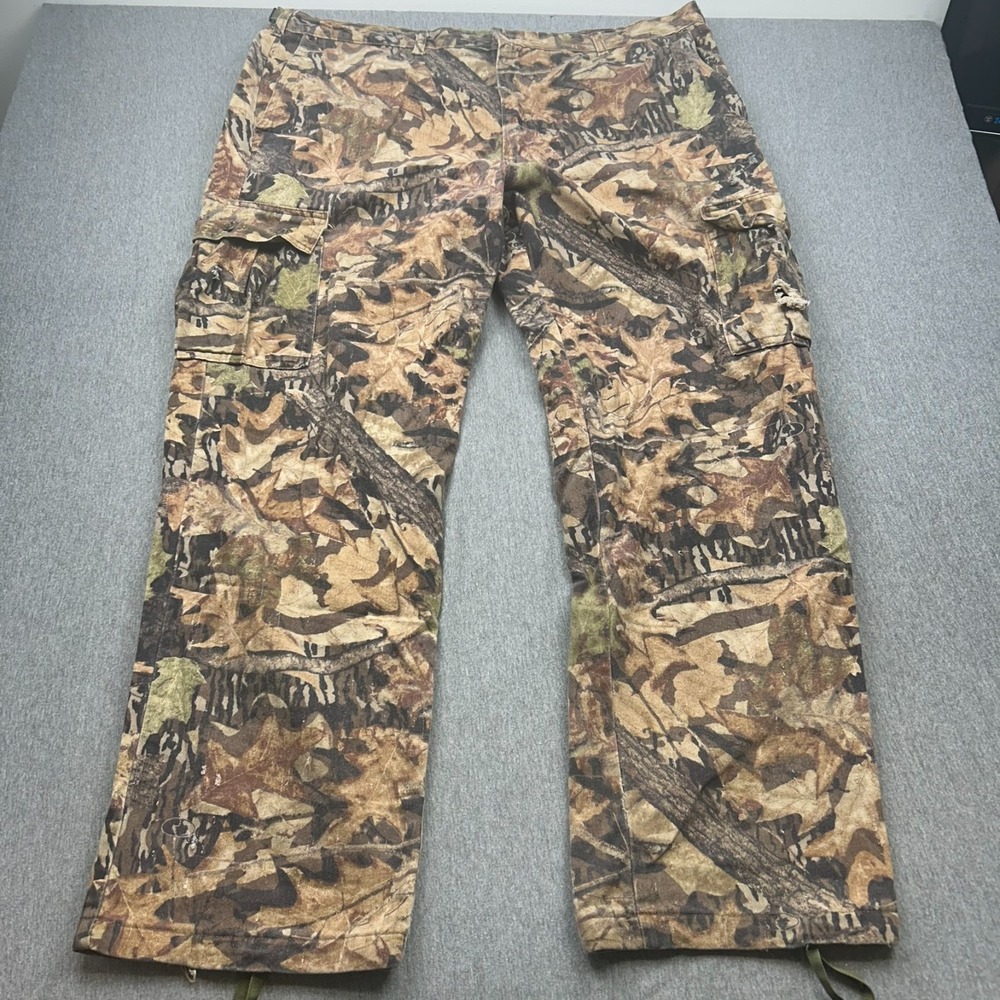 Mossy Oak Forest Floor Cotton Camo Cargo Pants Mens 2XL (46x34) Hunting *Holes*